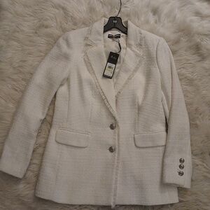 Karl Lagerfeld White tweed blazer Size NWT